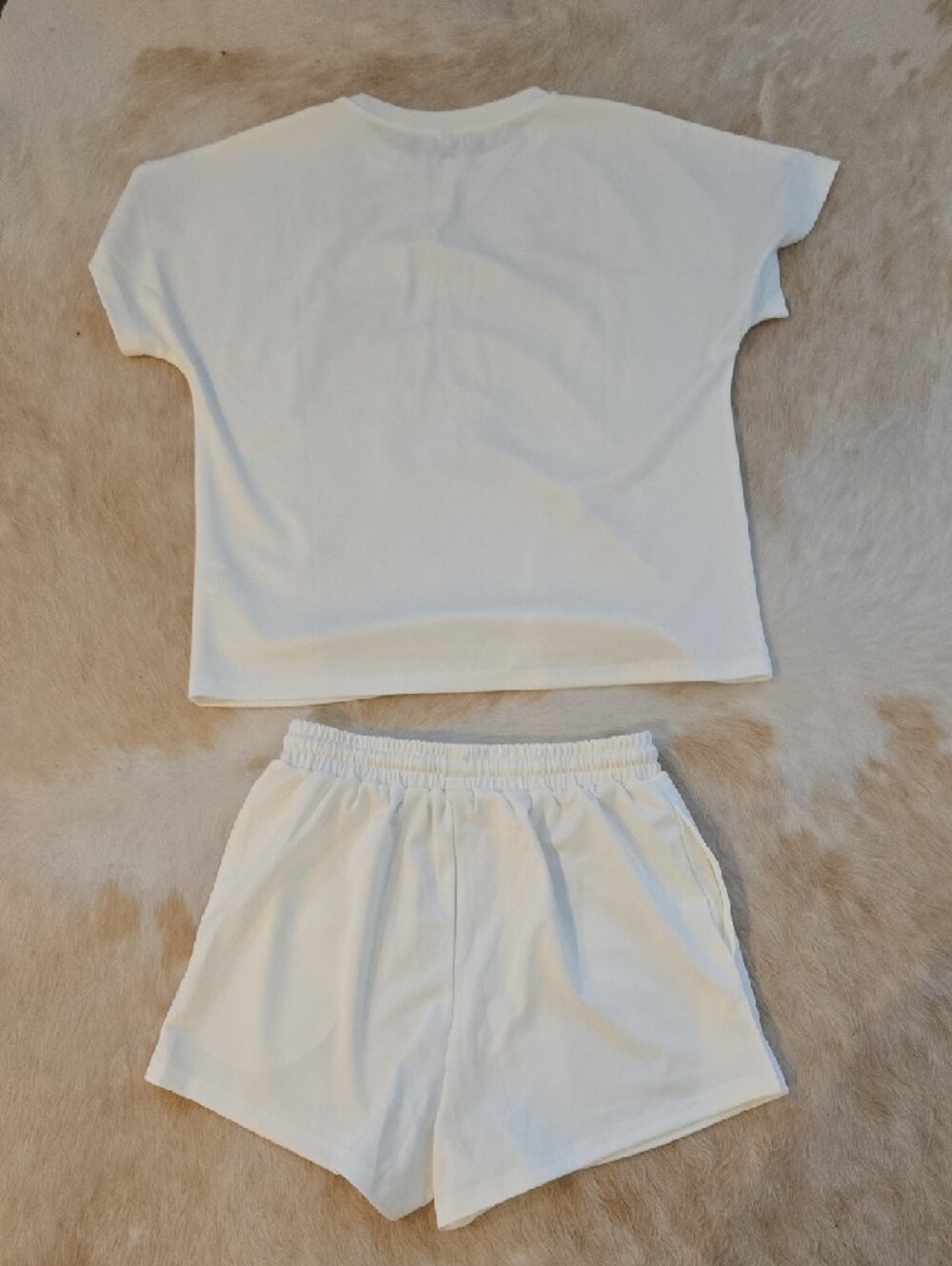 White Two-Piece Lounge Set with Disney Princesses Dress Prints - Picture 3 of 4